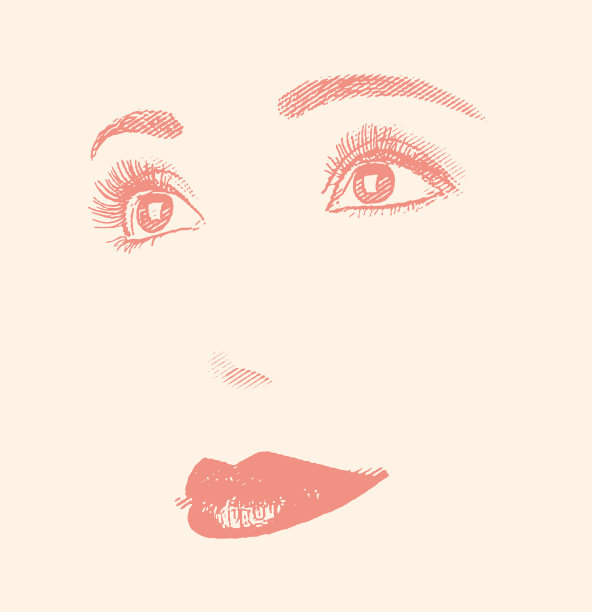 高键雕刻女人的眼睛和嘴唇与微笑的愉快的面部表情图片下载