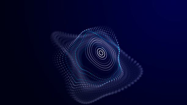 带有破碎结构的未来粒子球。大数据技术背景。3 d渲染。图片下载