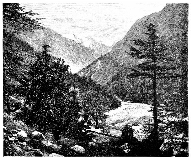 印度喜马拉雅山脉的甘戈特里山谷图片下载