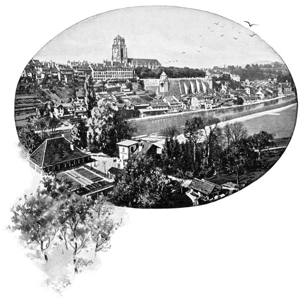 瑞士伯尔尼古城的天际线——19世纪图片下载