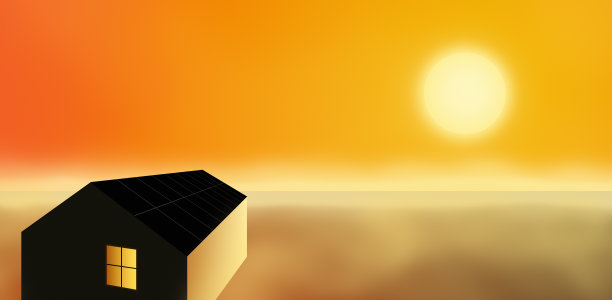 住宅建筑上的太阳能电池板图片下载