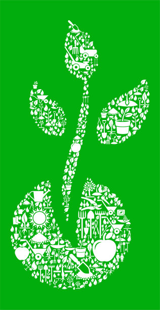 植物生长绿色园林及园林背景模式图片下载