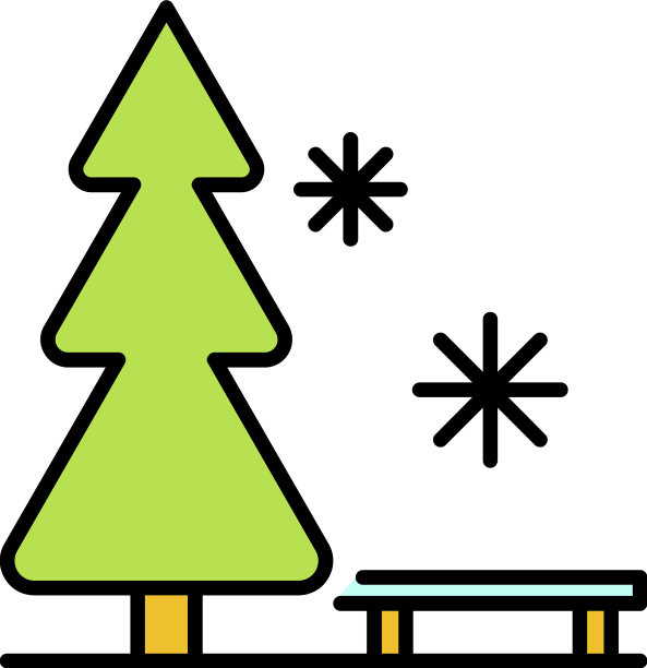 滑雪胜地长凳图标颜色轮廓图片下载