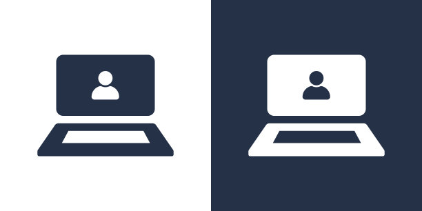 带有用户图标的笔记本电脑图片下载