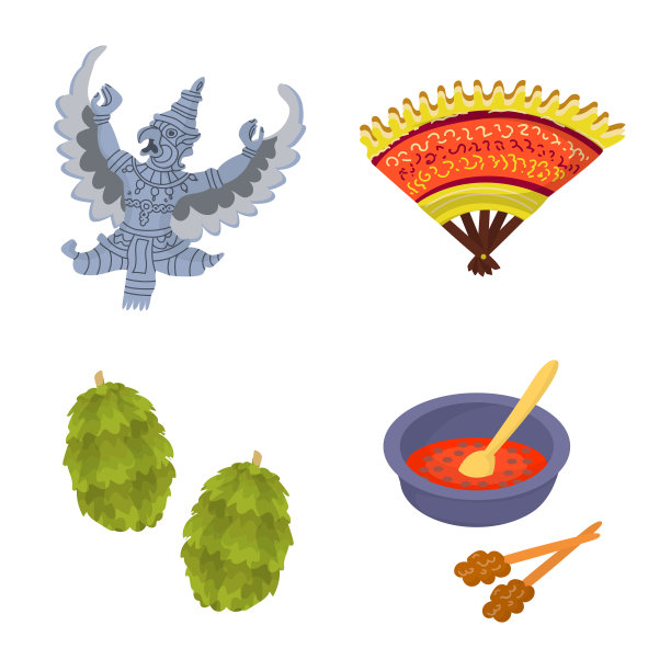 设计巴厘岛和印度尼西亚的标志集图片下载