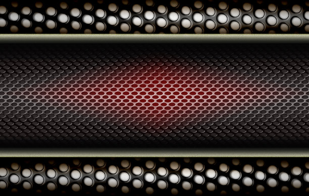 抽象金属拉丝和雕刻背景与圆形网格。图片下载