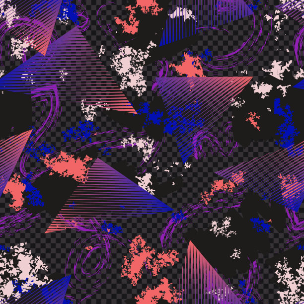 抽象运动风格无缝图案。霓虹元素的城市艺术背景图片下载