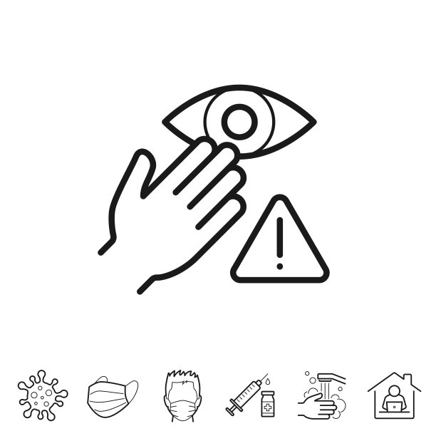 不要触摸眼睛。线条图标-可编辑的笔触图片下载