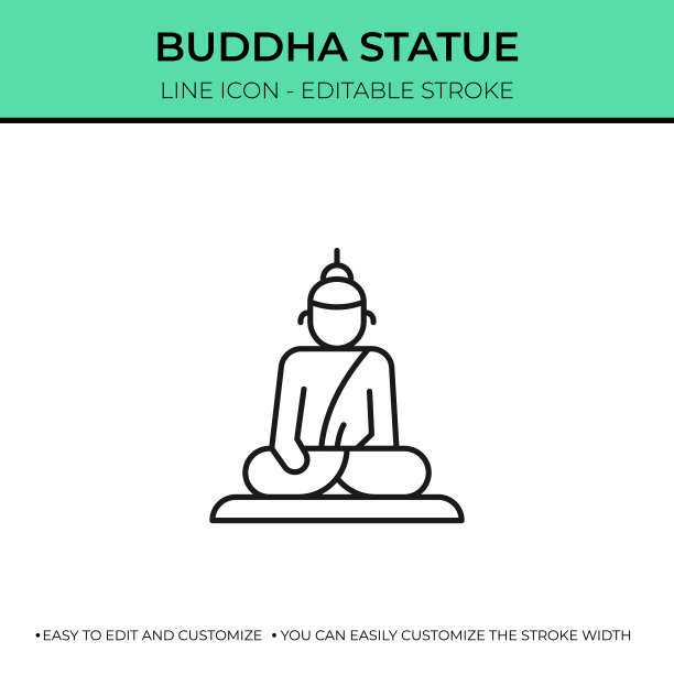 佛像单线图标图片下载