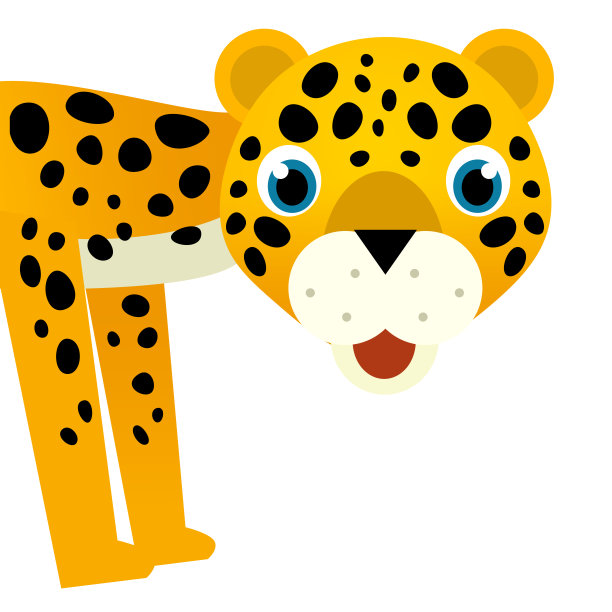 卡通场景与快乐的猫美洲虎插图图片下载