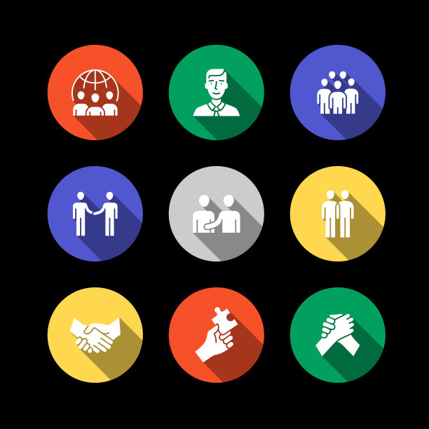 与协作相关的矢量线图标。轮廓符号集合和设计元素图片下载