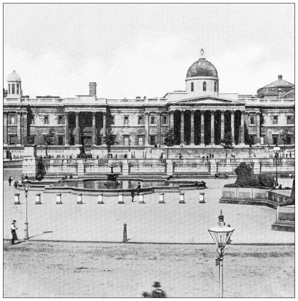 伦敦的古董旅行照片:特拉法加广场图片下载