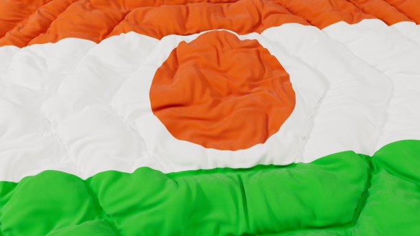 尼日尔国旗高细节波浪形背景图片下载