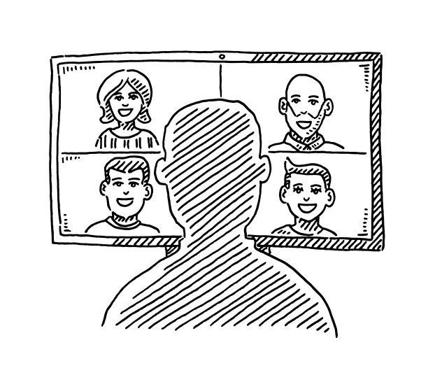 视频会议计算机监控绘图图片下载