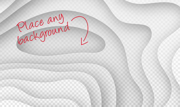 剪纸的背景。空白抽象波浪形状-时髦的3D设计图片下载