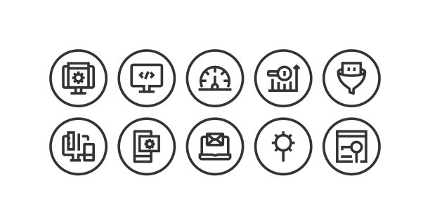 Seo和开发，内容管理，开发，关键字搜索，按点击支付图标图片下载