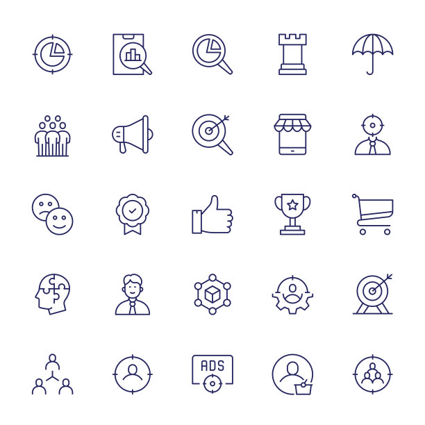 目标受众可编辑的笔画线图标图片下载