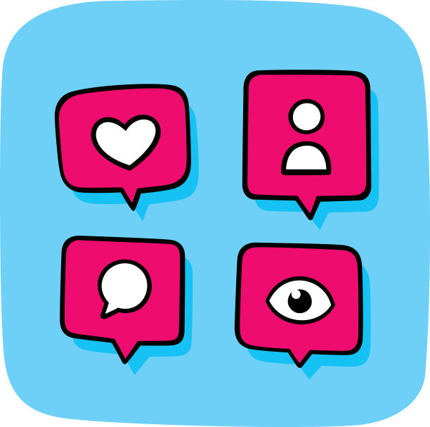 社交媒体图标涂鸦图片下载