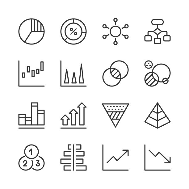 信息图表图标2 -单线系列图片下载
