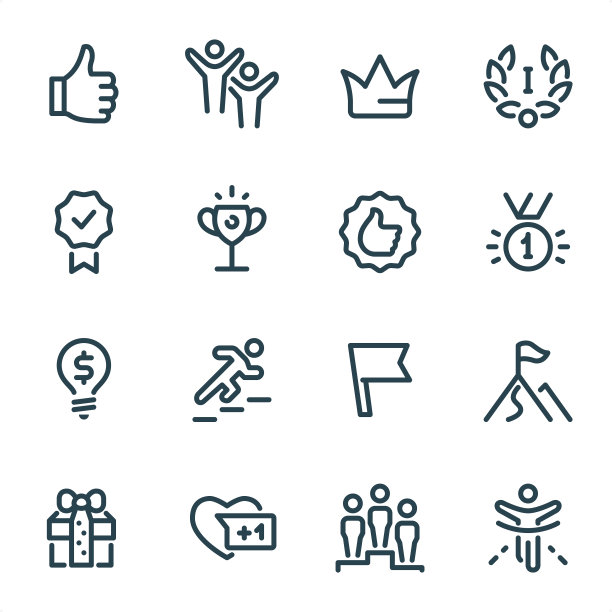 获奖单色线条图标图片下载