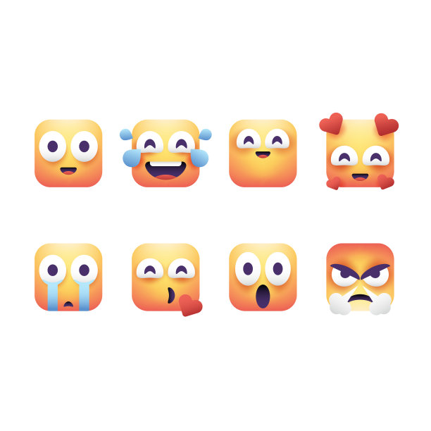 表情符号必备集合立方体图片下载