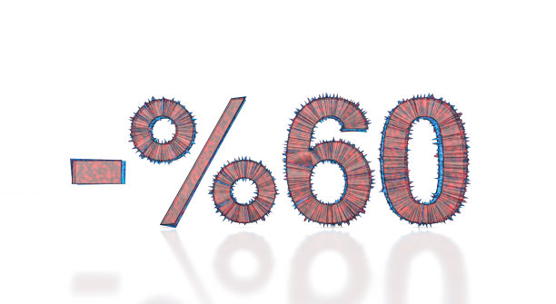 60%折扣文本孤立在白色图片下载