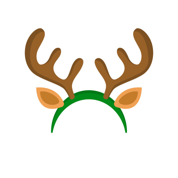 卡通圣诞鹿角。矢量孤立股票图图片下载