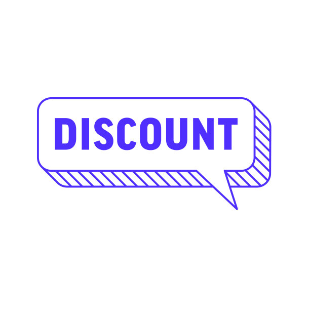 折扣- 2D和3D语音气泡，通知模板。矢量股票插图与文字图片下载