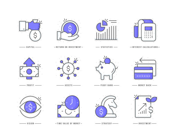 投资回报平线彩色图标图片下载
