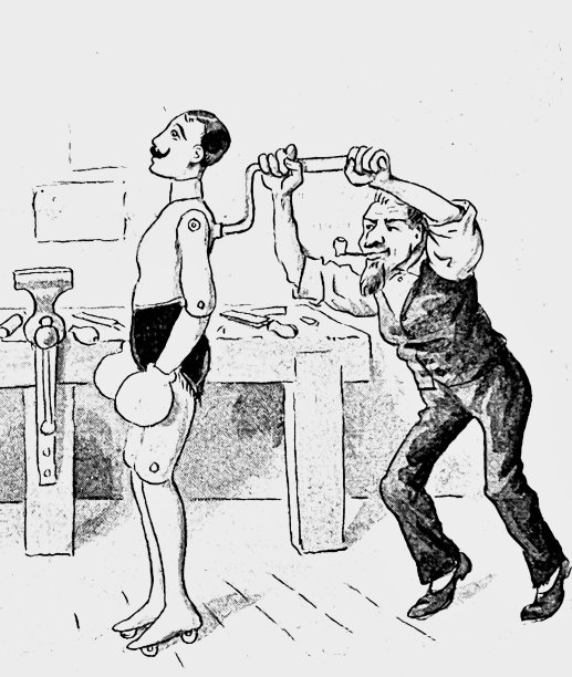 拳击机器人被机械地背起图片下载