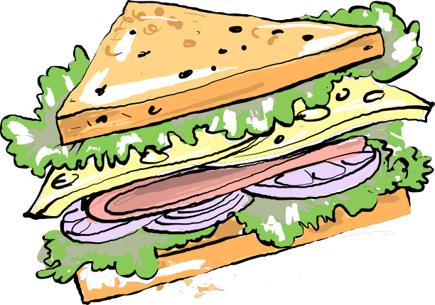 火腿芝士和蔬菜三明治图片下载