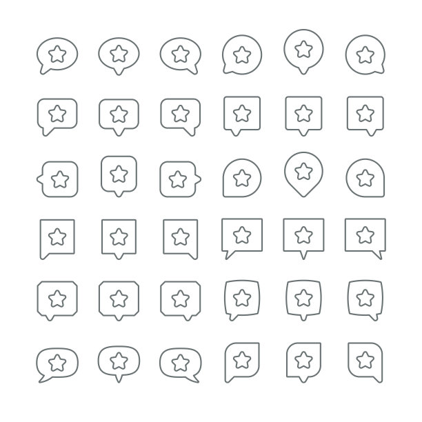 带星形图案的聊天气泡图标图片下载