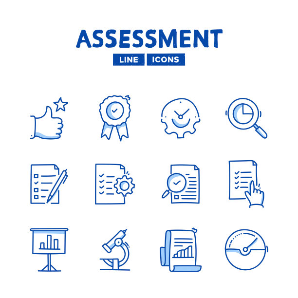 评估手绘线图标集和草图设计图片下载