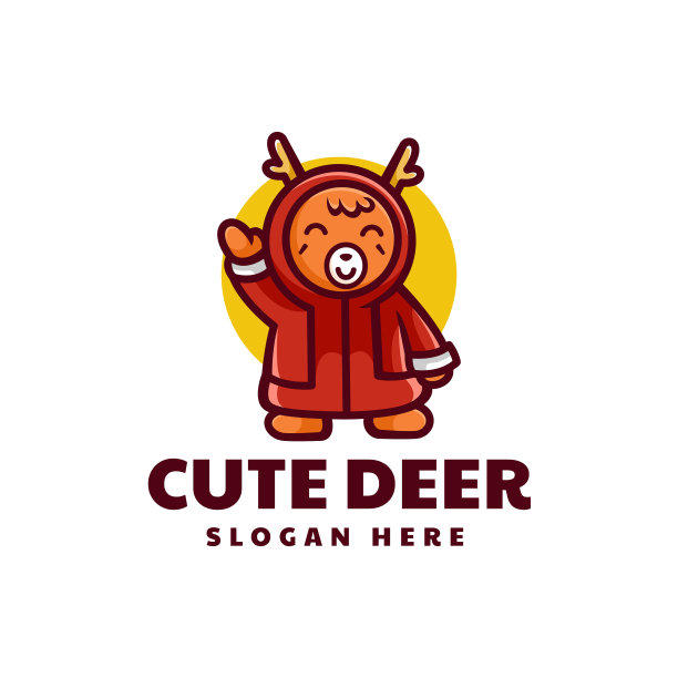 Logo可爱的小鹿吉祥物卡通风格图片下载