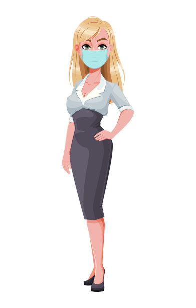 美丽的女商人卡通人物图片下载