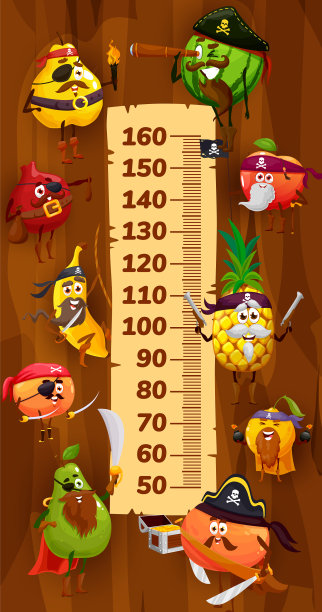 儿童身高图表卡通水果海盗海盗图片下载