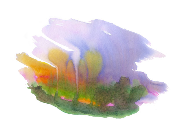 水彩抽象构成在秋天的色彩图片下载