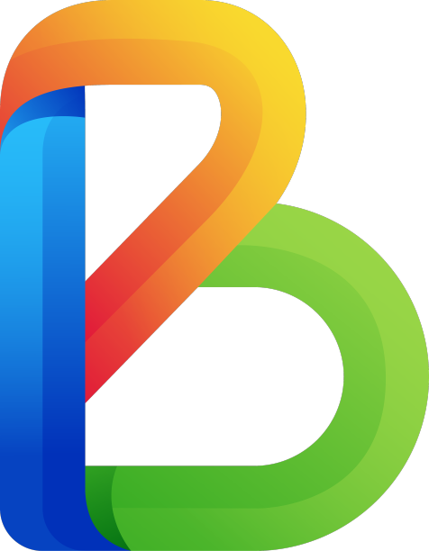 图形模板的字母b彩色标志图片下载