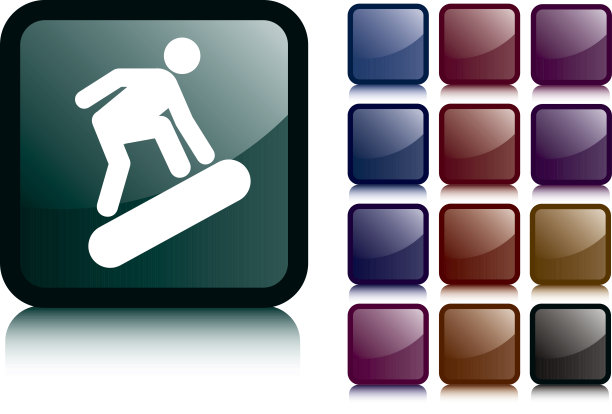 黑色单板滑雪男子图标图片下载