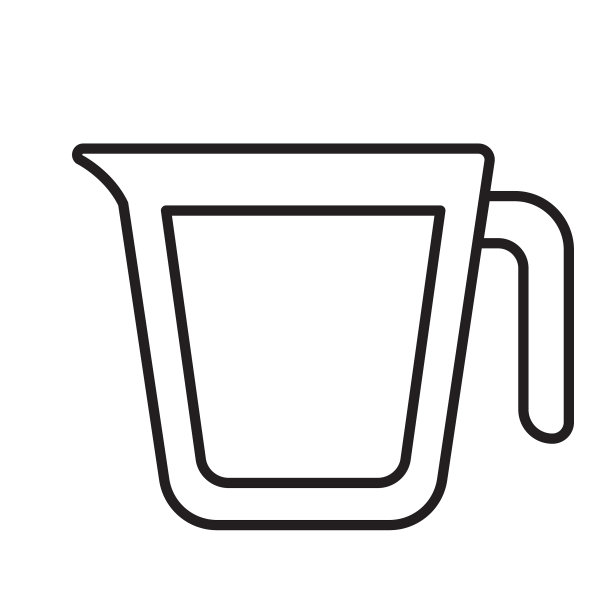 厨房和烹饪量杯与满杯细线图标编辑stroke图片下载