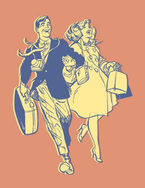 微笑牵手的情侣图片下载