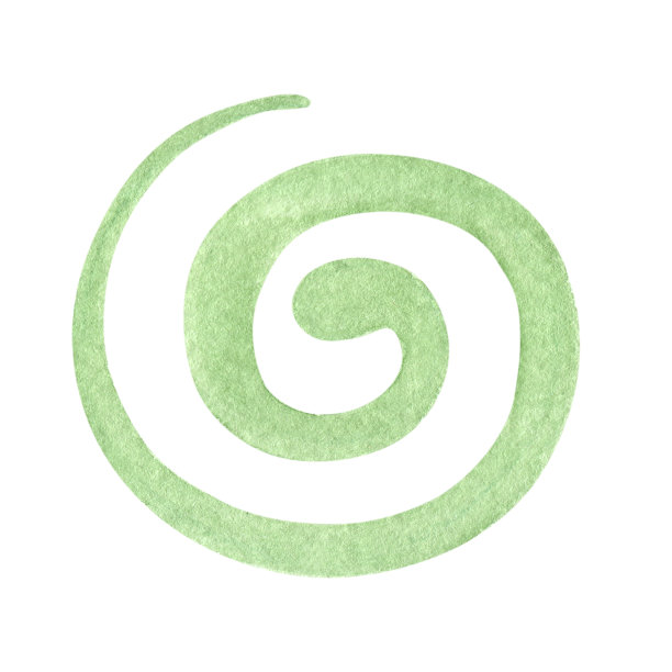 手绘螺旋绿色水彩纹理。抽象的设计元素图片下载