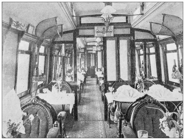 古董形象:火车餐车图片下载