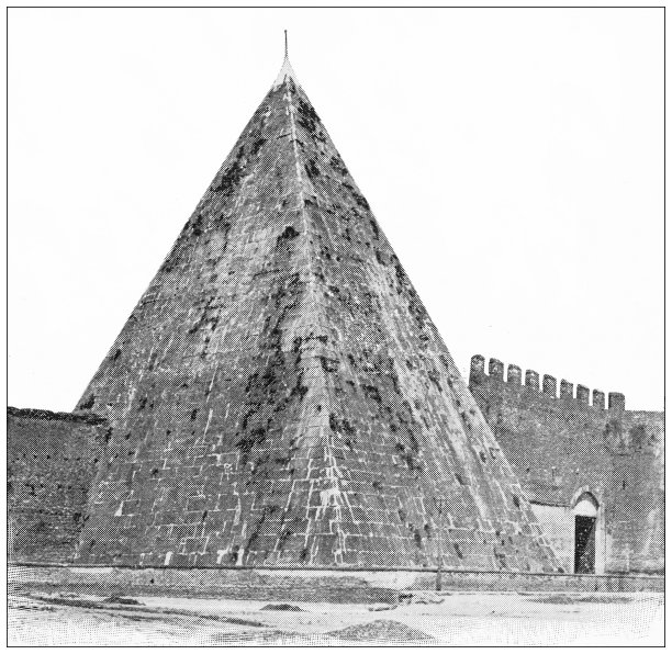 罗马的古董旅行照片:圣保罗门，圣保罗门，赛斯提乌斯金字塔，皮拉米尼赛斯提亚图片下载