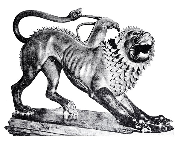 白色背景上的奇美拉雕像图片下载