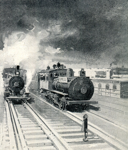 1897年纽约的蒸汽火车图片下载