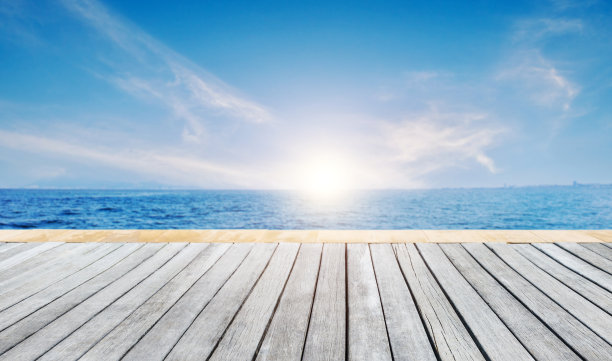 海边的木平台作为背景图片下载