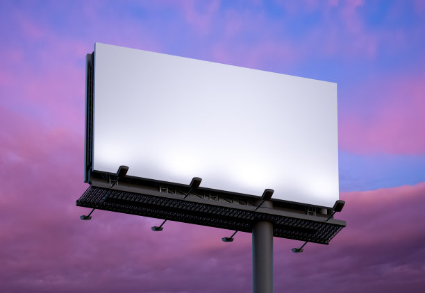 户外广告牌在夜空衬托下的模型图片下载