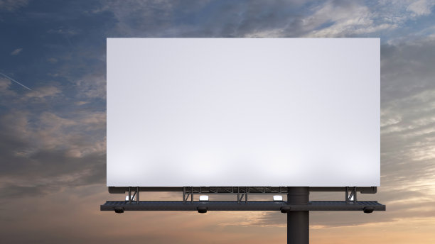 户外广告牌在夜空衬托下的模型图片下载