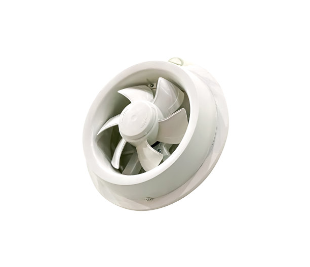 白色背景的壁式排风机。图片下载